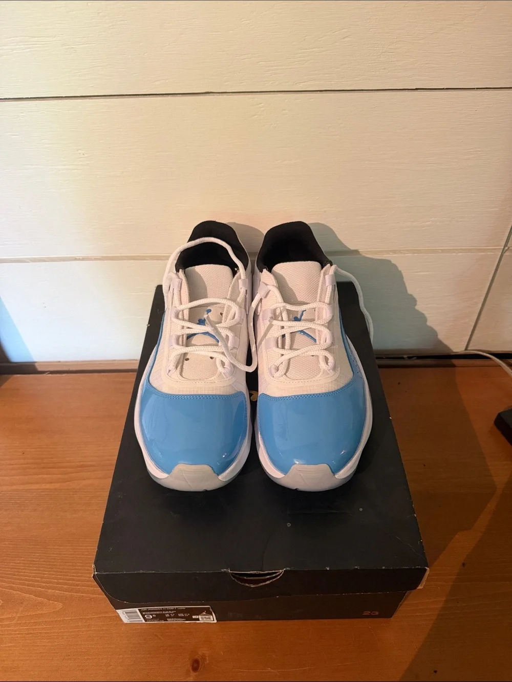 Jordan mens Low Top Sneakers in White and Sky Blue